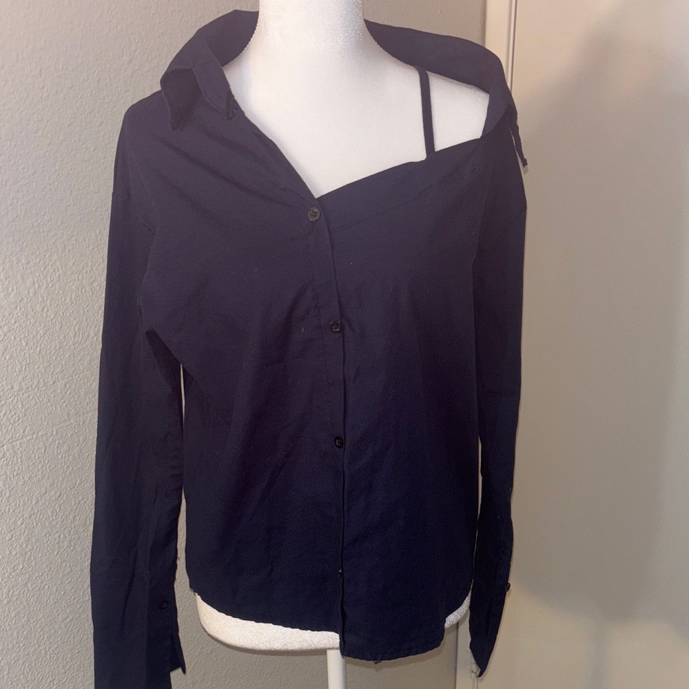 Zara Navy Blue Fabric Blend